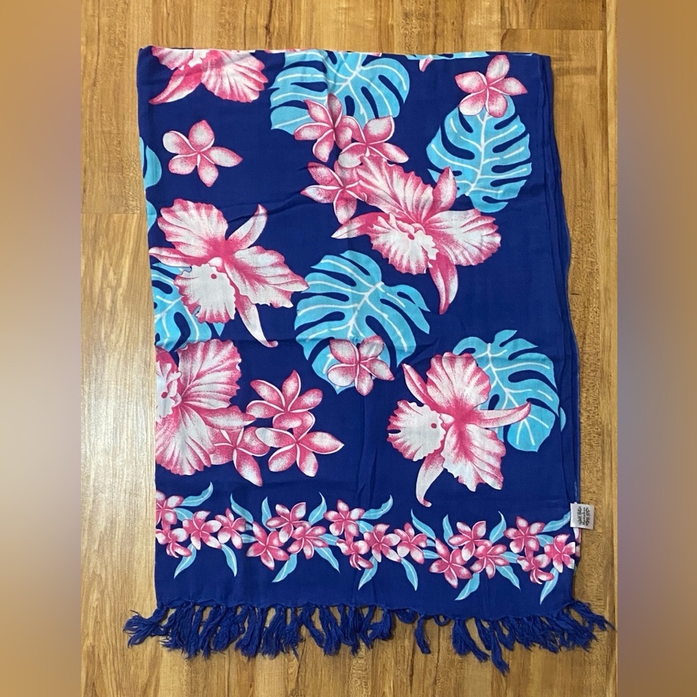 NWOT Lot of 2 Full Length Tropical Hawaiian Floral Sarongs 62β x 46β - Picture 2 of 12